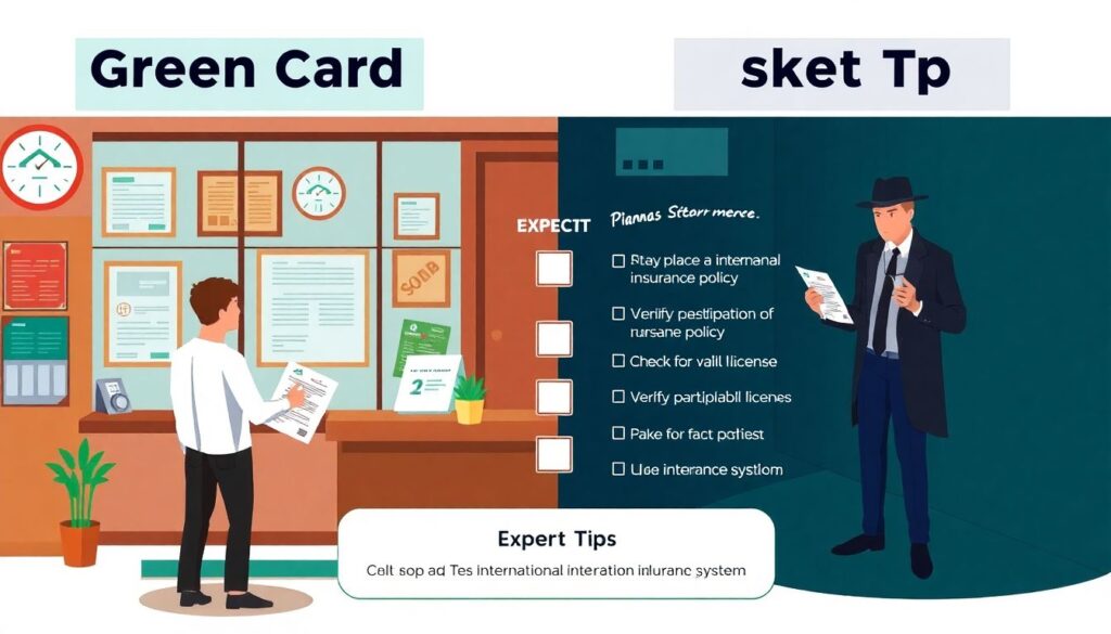 Зеленая карта (Green Card): международное ОСАГО для путешествий на автомобиле. - иллюстрация