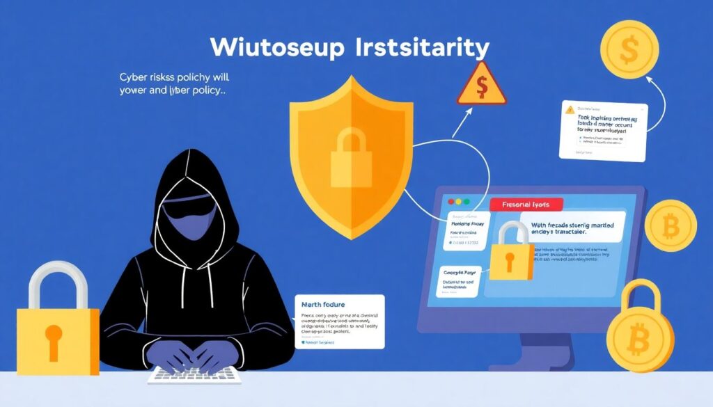 Страхование кибермошенничества для физических лиц — защита от онлайн-угроз Страхование рисков кибермошенничества для физических лиц. - иллюстрация