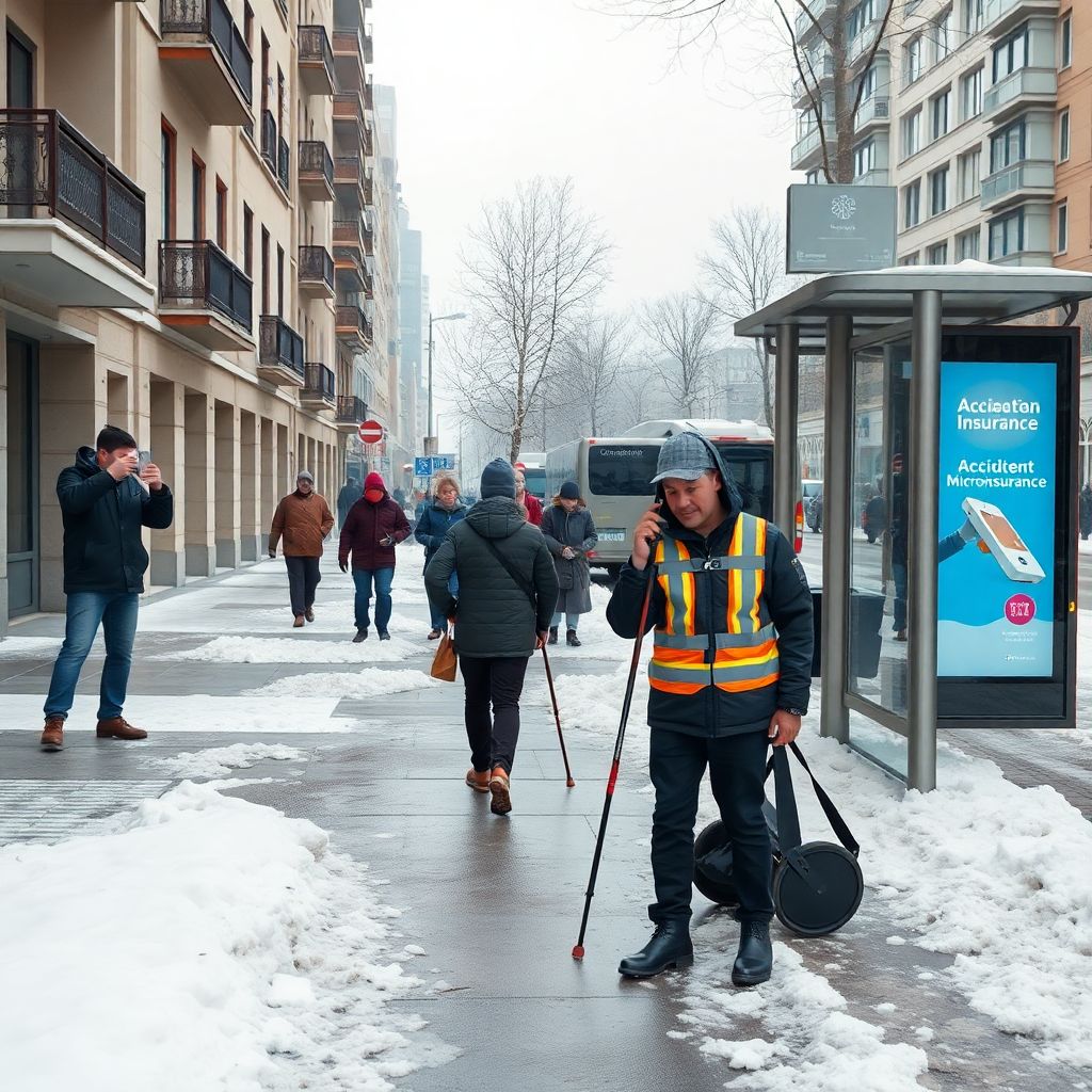 Страхование от травм, полученных в гололед.