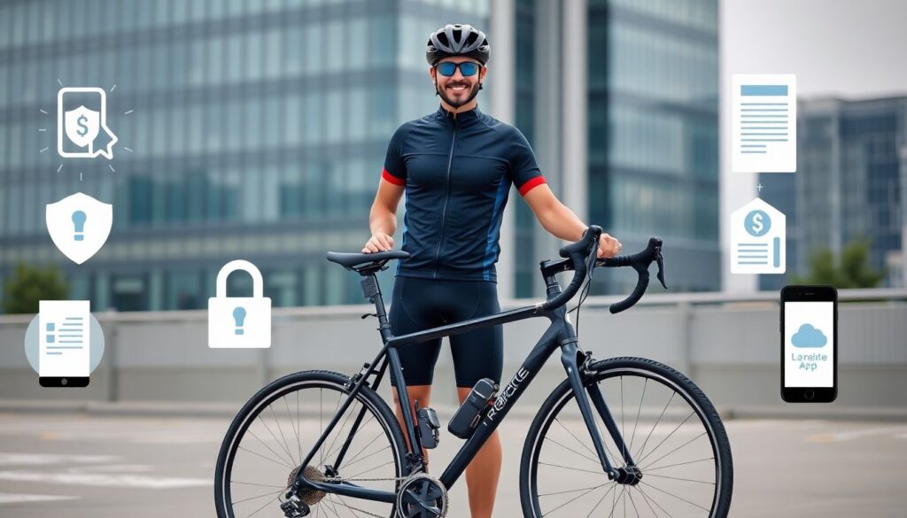 Страхование от кражи велосипеда. - иллюстрация