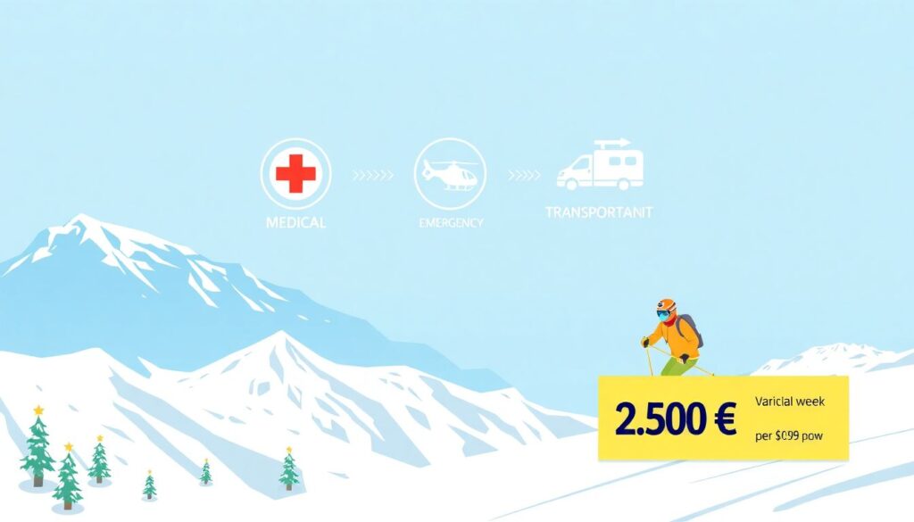 Страхование для горнолыжного спорта — как выбрать полис для безопасного катания Страхование для занятий горнолыжным спортом. - иллюстрация