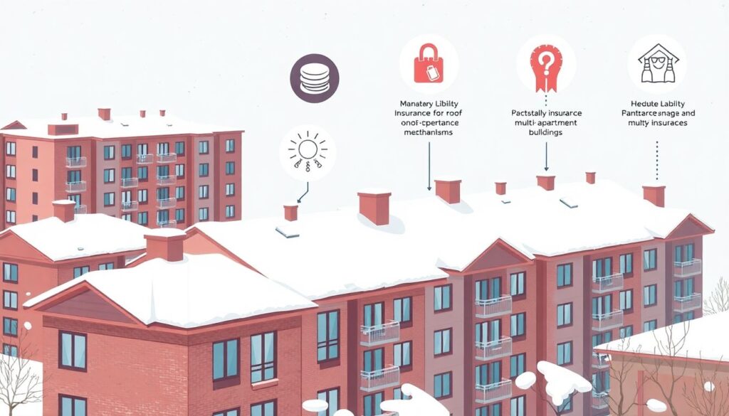 Страхование от сосулек и наледи с крыш — защита от неожиданных зимних рисков Страхование от падения сосулек и наледи с крыш. - иллюстрация