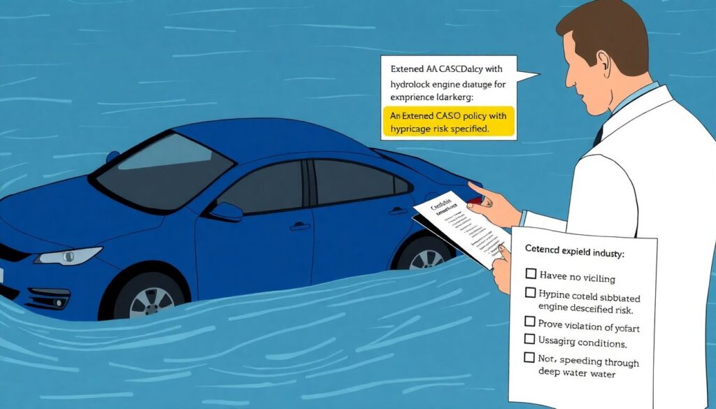 Страхование от гидроудара двигателя автомобиля. - иллюстрация