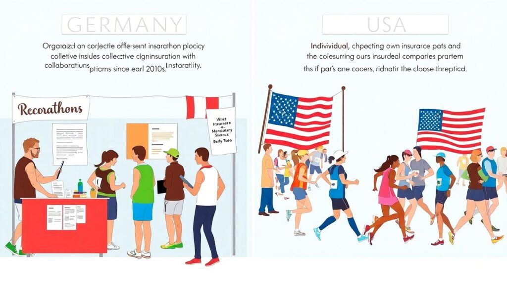 Страхование для участия в марафоне. - иллюстрация