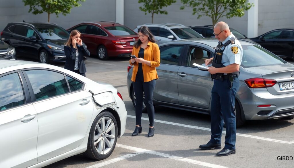 Страхование от повреждения автомобиля на парковке. - иллюстрация