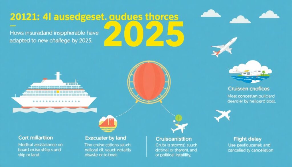 Страхование для морского круиза. - иллюстрация