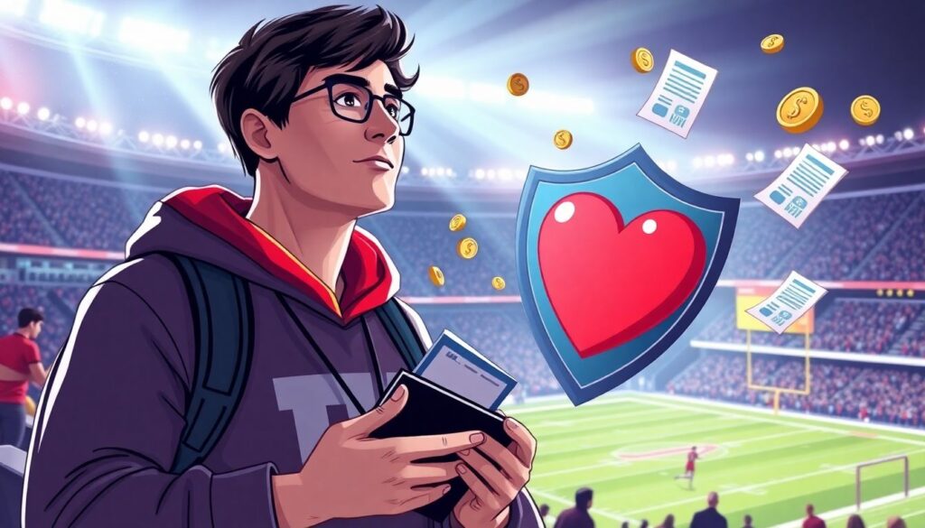 Страхование от проигрыша команды — защита болельщиков от спортивных разочарований Страхование от проигрыша любимой спортивной команды. - иллюстрация