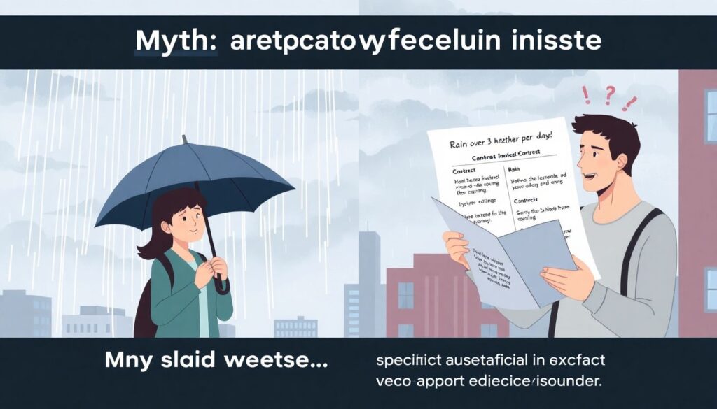 Страхование от плохой погоды защитит отдых от неожиданных климатических сюрпризов Страхование от плохой погоды во время отпуска. - иллюстрация