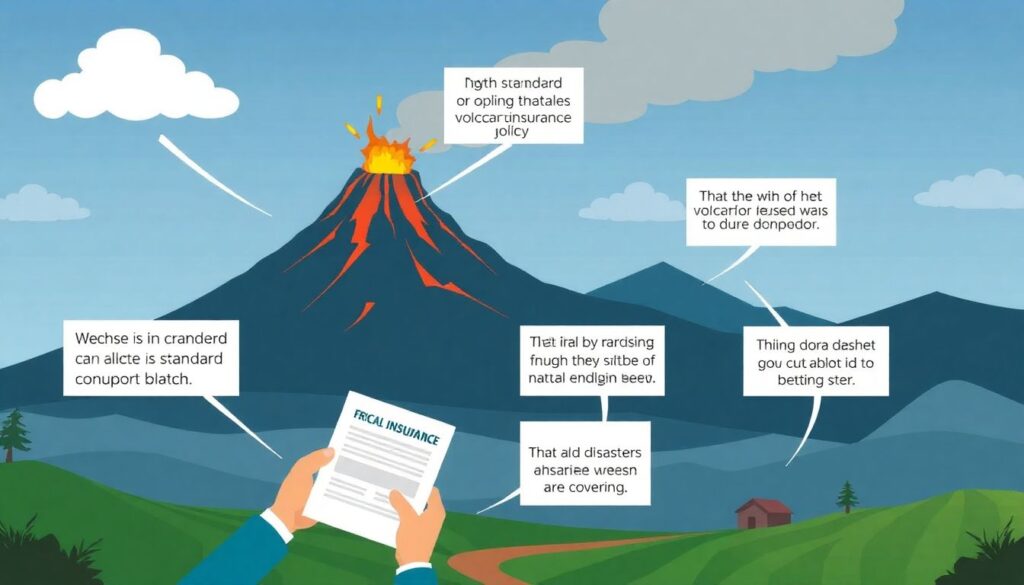 Страхование от извержения вулкана — защита имущества и жизни при катастрофе Страхование от последствий извержения вулкана. - иллюстрация