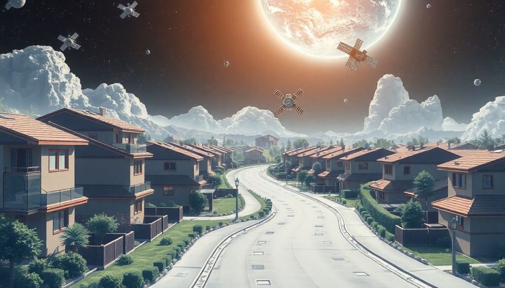 Страхование от падения спутника на ваш дом. - иллюстрация