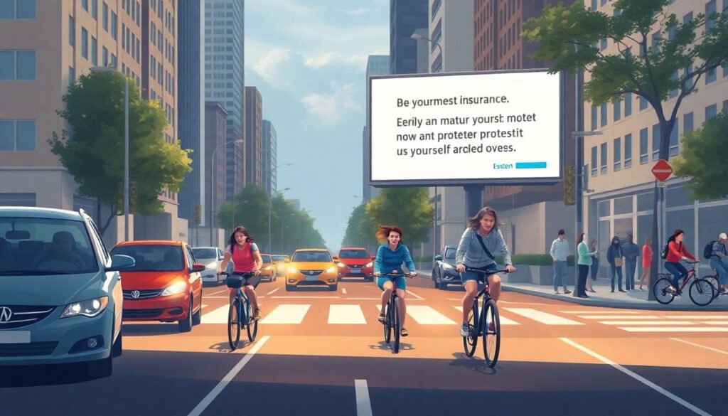 Страхование от последствий ДТП для пешеходов и велосипедистов. - иллюстрация