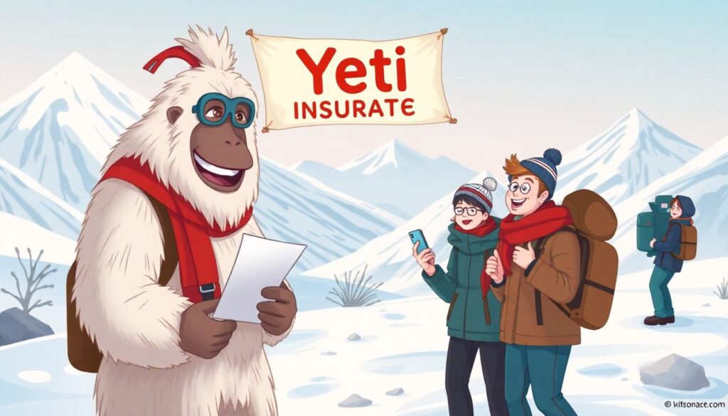 Страхование от встречи со снежным человеком. - иллюстрация