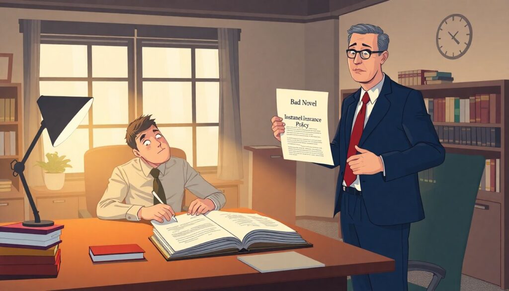 Страхование от написания плохого романа. - иллюстрация