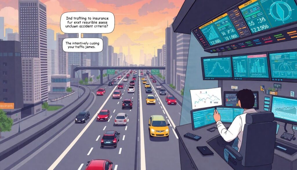 Страхование от пробок на дорогах. - иллюстрация