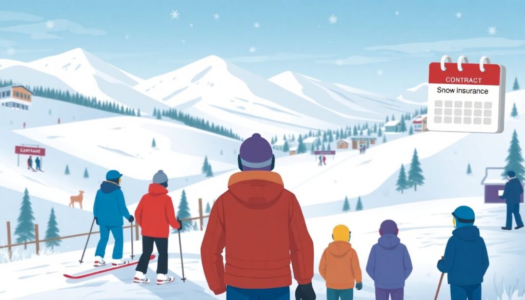 Страхование от отсутствия снега на горнолыжном курорте. - иллюстрация