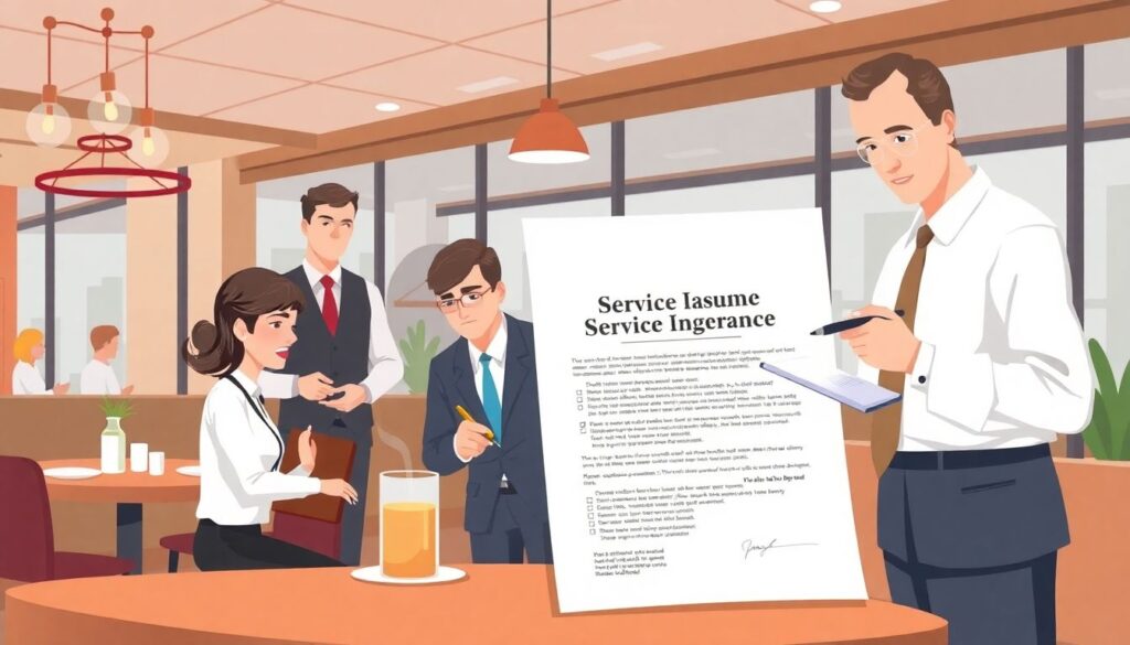 Страхование от плохого сервиса в ресторане. - иллюстрация