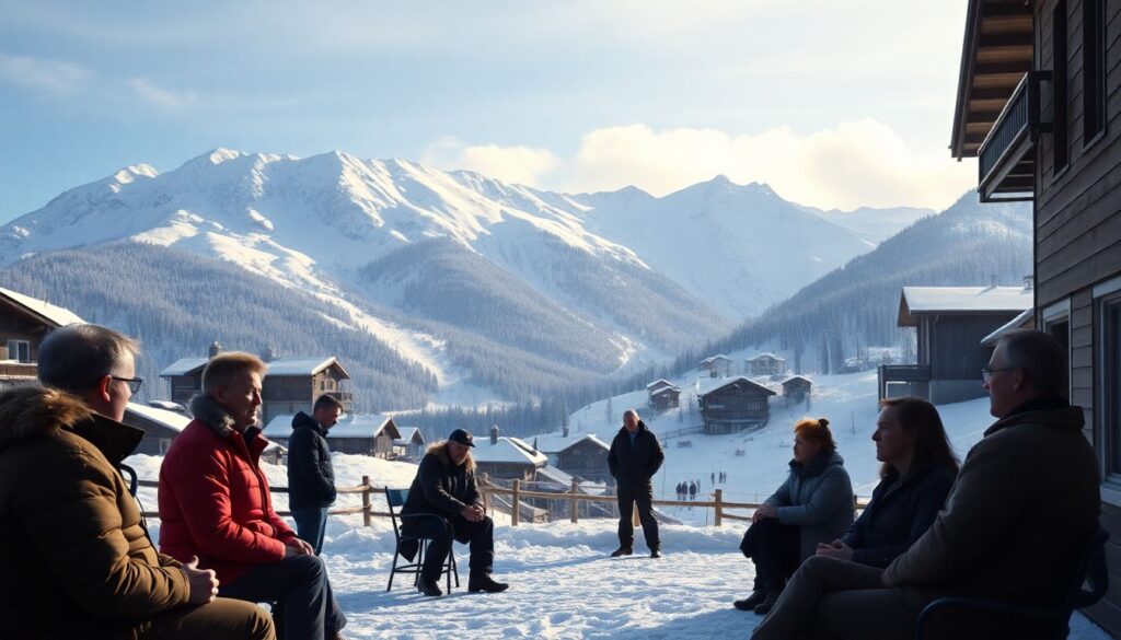 Страхование от отсутствия снега на горнолыжном курорте. - иллюстрация