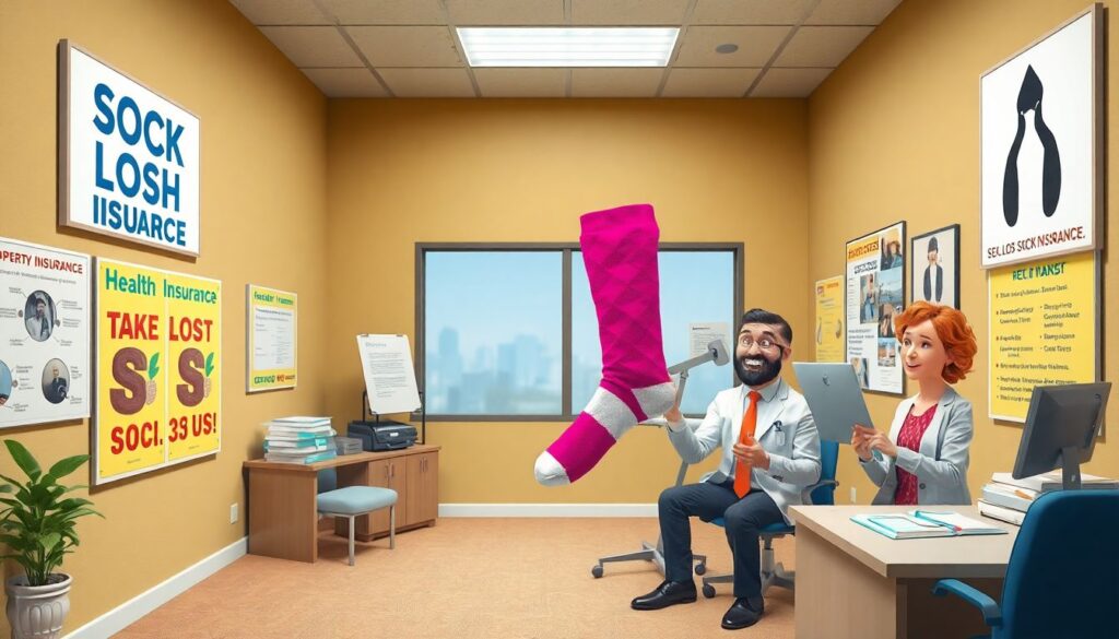 Страхование от потери второго носка. - иллюстрация