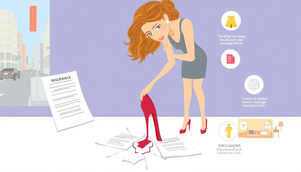 Страхование от поломки каблука — защита вашей обуви в неожиданных ситуациях Страхование от поломки каблука. - иллюстрация