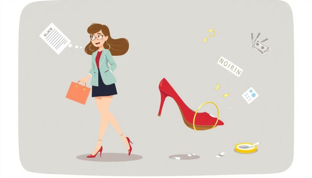 Страхование от поломки каблука — защита вашей обуви в неожиданных ситуациях Страхование от поломки каблука. - иллюстрация